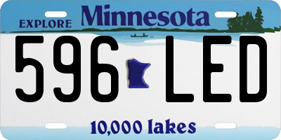 MN license plate 596LED