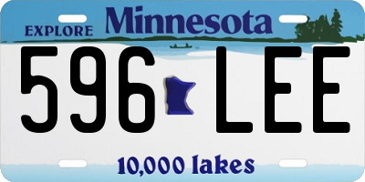 MN license plate 596LEE