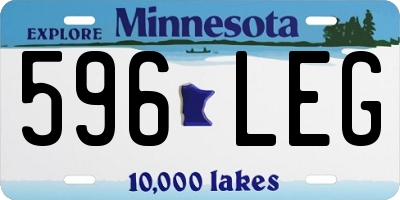 MN license plate 596LEG