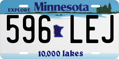 MN license plate 596LEJ