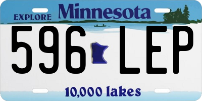 MN license plate 596LEP