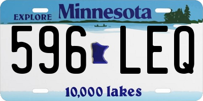 MN license plate 596LEQ