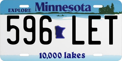 MN license plate 596LET