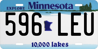 MN license plate 596LEU