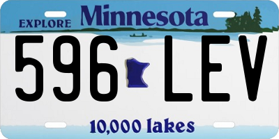 MN license plate 596LEV