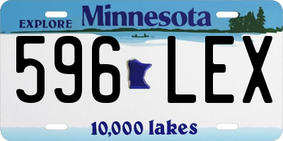 MN license plate 596LEX