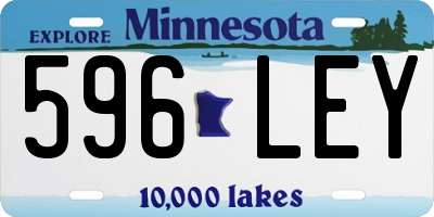 MN license plate 596LEY