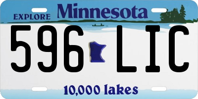 MN license plate 596LIC