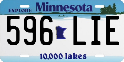 MN license plate 596LIE