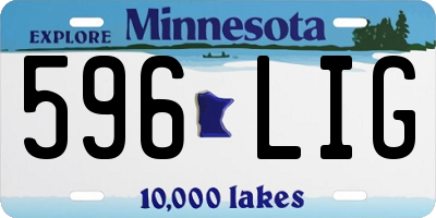 MN license plate 596LIG