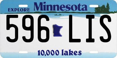 MN license plate 596LIS