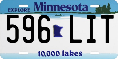 MN license plate 596LIT