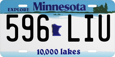 MN license plate 596LIU