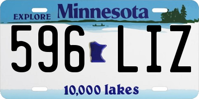 MN license plate 596LIZ