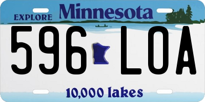 MN license plate 596LOA