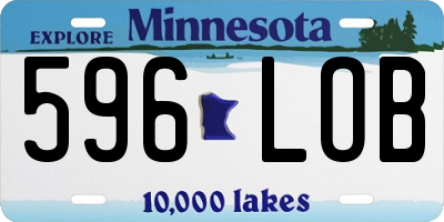 MN license plate 596LOB
