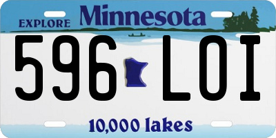 MN license plate 596LOI