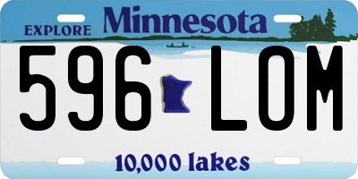 MN license plate 596LOM