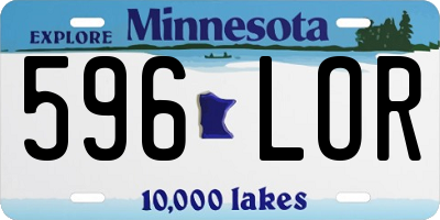 MN license plate 596LOR