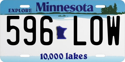 MN license plate 596LOW