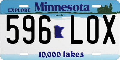 MN license plate 596LOX
