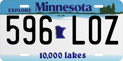 MN license plate 596LOZ