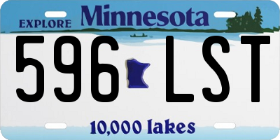 MN license plate 596LST