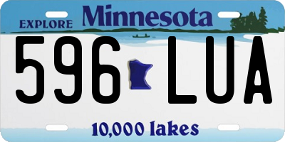MN license plate 596LUA