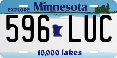 MN license plate 596LUC