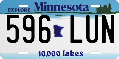 MN license plate 596LUN