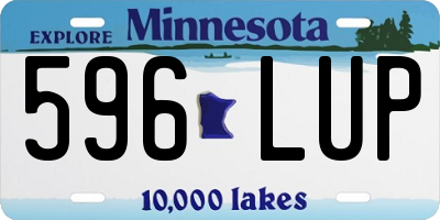 MN license plate 596LUP