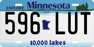 MN license plate 596LUT