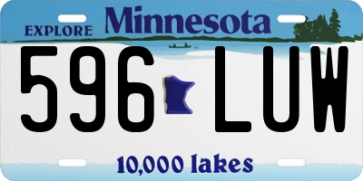 MN license plate 596LUW