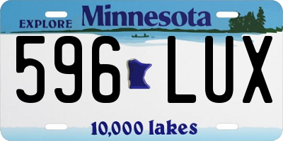 MN license plate 596LUX