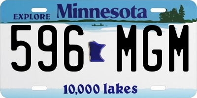 MN license plate 596MGM