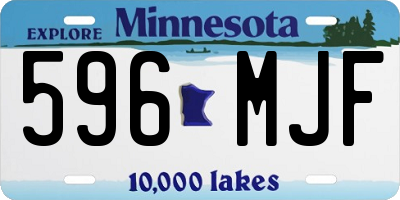MN license plate 596MJF