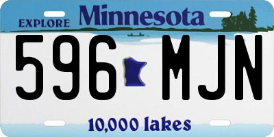 MN license plate 596MJN
