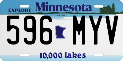 MN license plate 596MYV