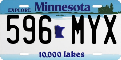 MN license plate 596MYX