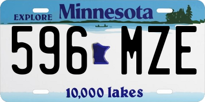 MN license plate 596MZE