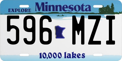 MN license plate 596MZI