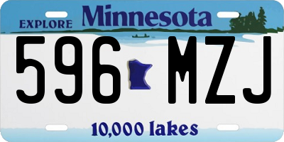 MN license plate 596MZJ