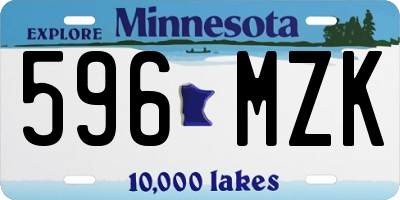 MN license plate 596MZK