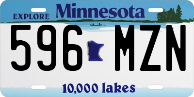 MN license plate 596MZN
