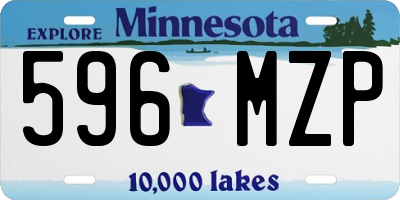 MN license plate 596MZP