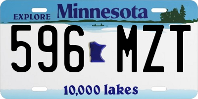 MN license plate 596MZT