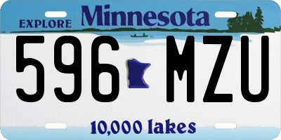 MN license plate 596MZU