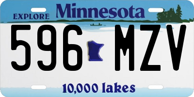 MN license plate 596MZV