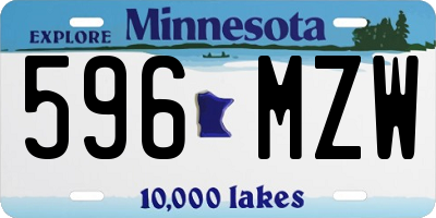 MN license plate 596MZW