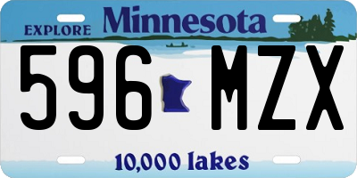 MN license plate 596MZX